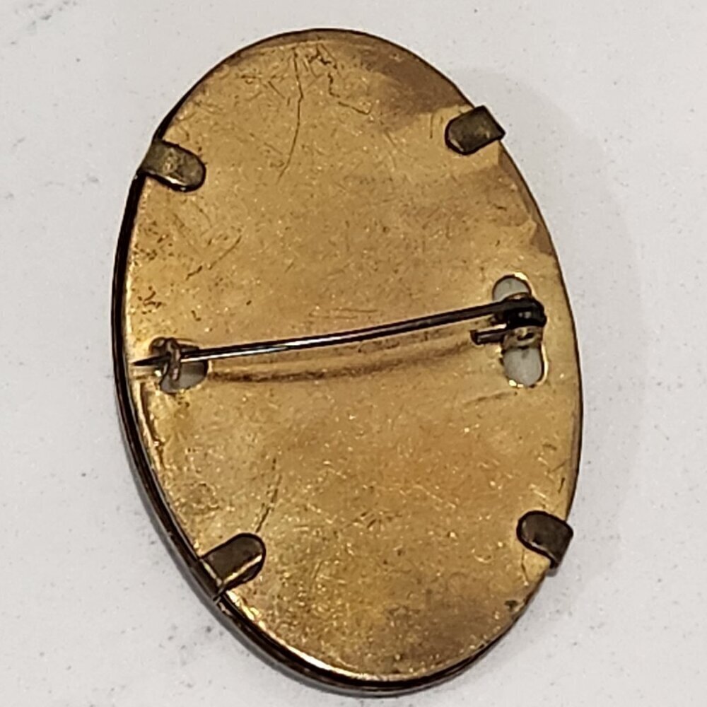 Vintage Celluloid Cameo Brooch - Picture 3 of 3